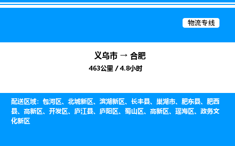 義烏市到合肥物流專線-裝修材料運輸專線「直達不中轉(zhuǎn)」